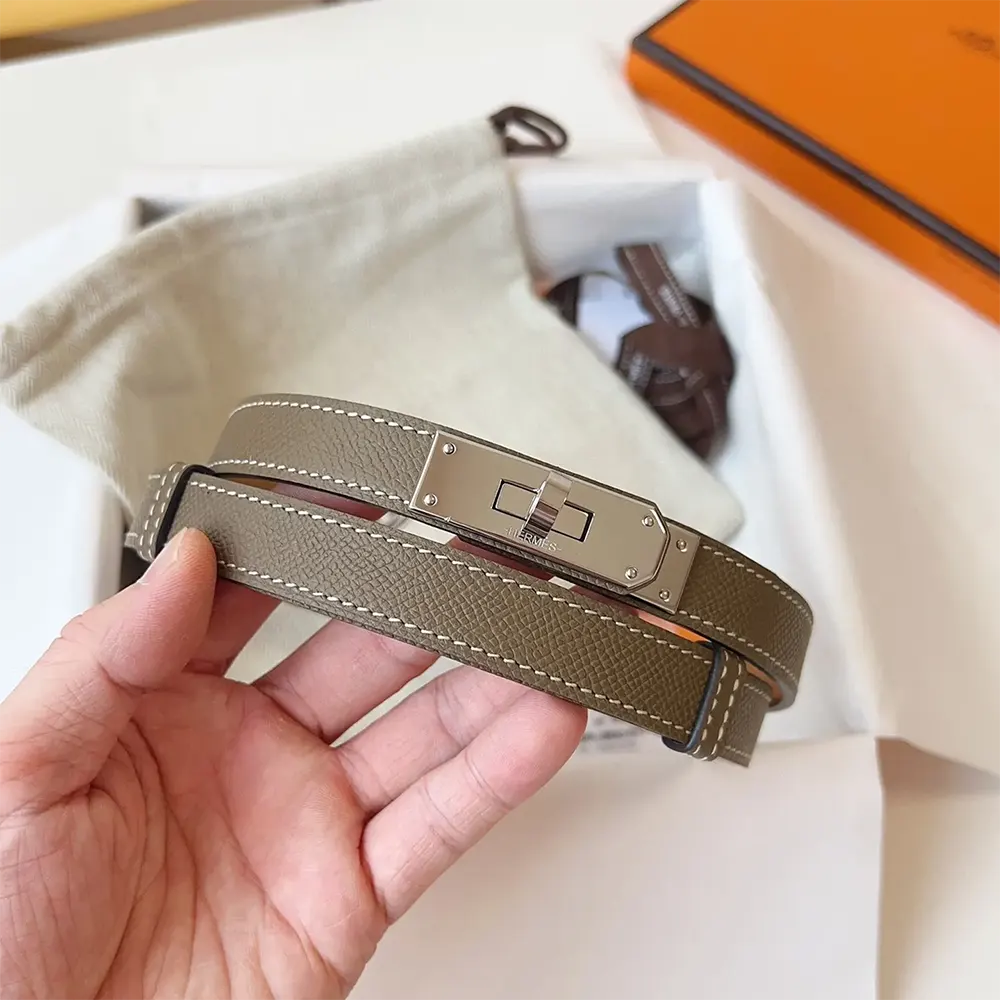 Hermes Women Kelly 18 Belt-Grey - image 4