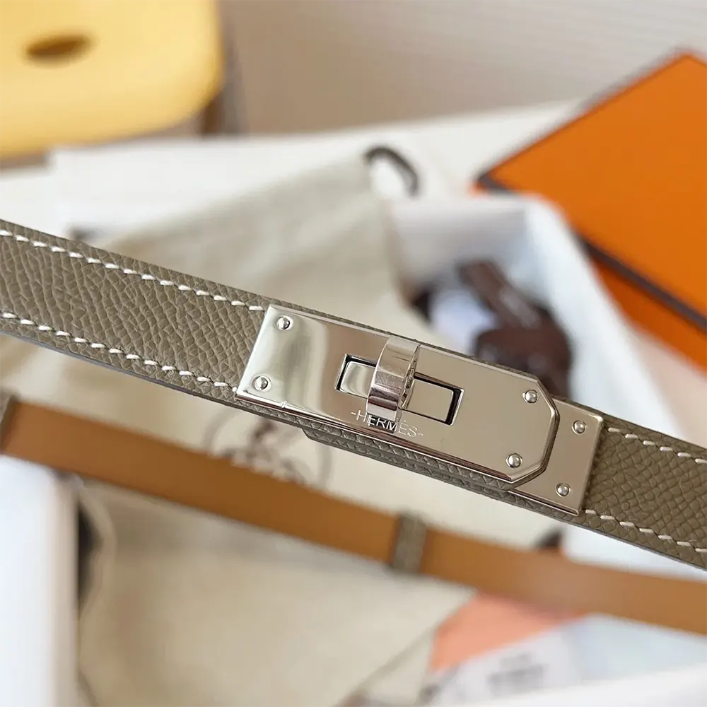 Hermes Women Kelly 18 Belt-Grey - image 5