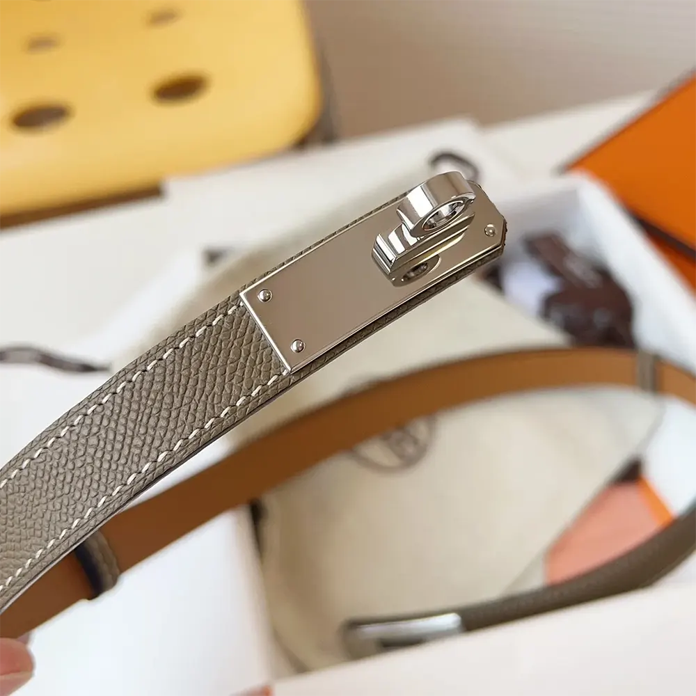 Hermes Women Kelly 18 Belt-Grey - image 9