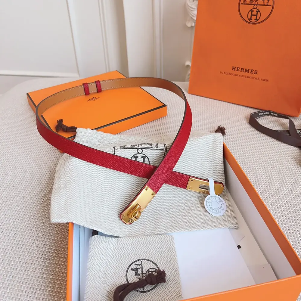 Hermes Women Kelly 18 Belt-Red - image 4