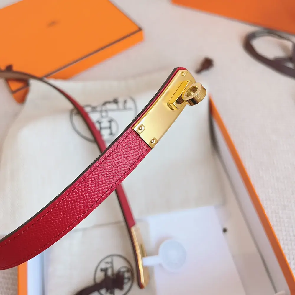 Hermes Women Kelly 18 Belt-Red - image 6