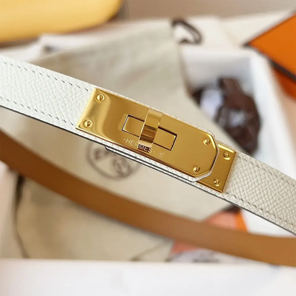 Hermes Women Kelly 18 Belt-White - image 5