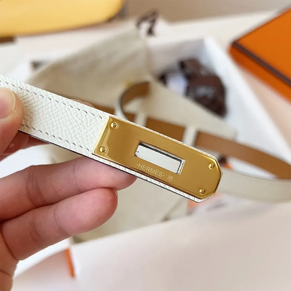 Hermes Women Kelly 18 Belt-White - image 4