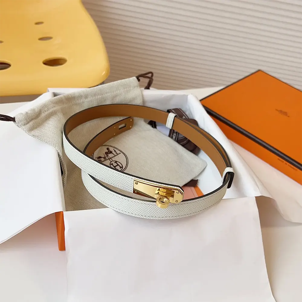 Hermes Women Kelly 18 Belt-White - image 6