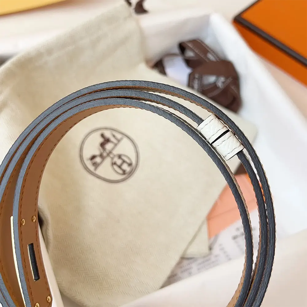 Hermes Women Kelly 18 Belt-White - image 9