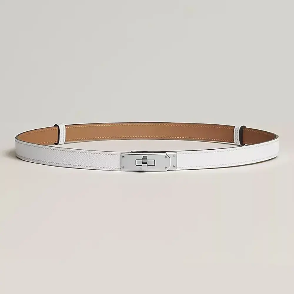 Hermes Women Kelly 18 Belt-White