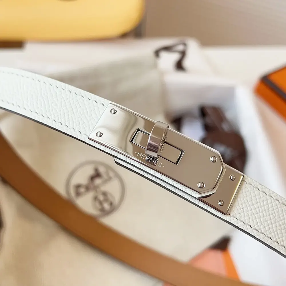 Hermes Women Kelly 18 Belt-White - image 4