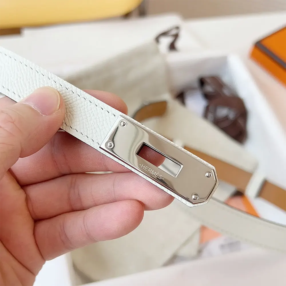 Hermes Women Kelly 18 Belt-White - image 6