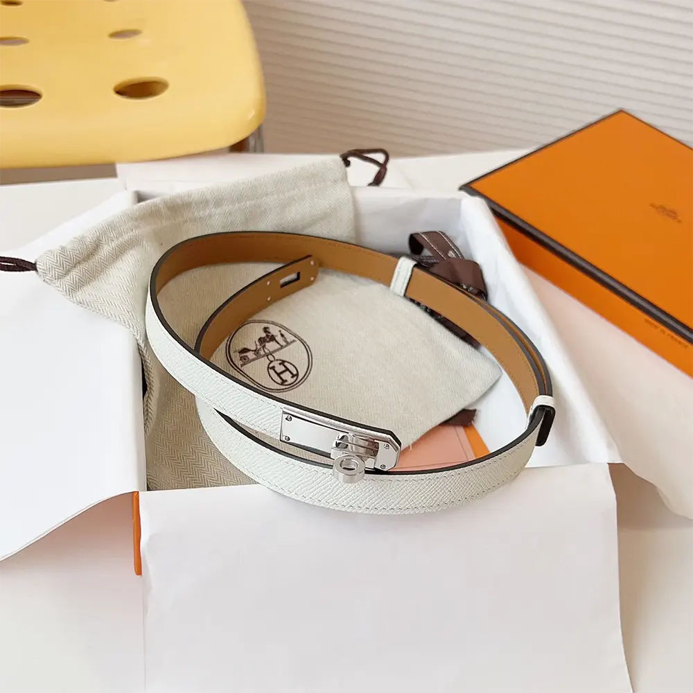 Hermes Women Kelly 18 Belt-White - image 5