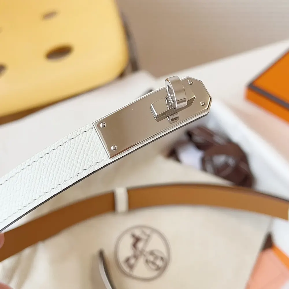 Hermes Women Kelly 18 Belt-White - image 9