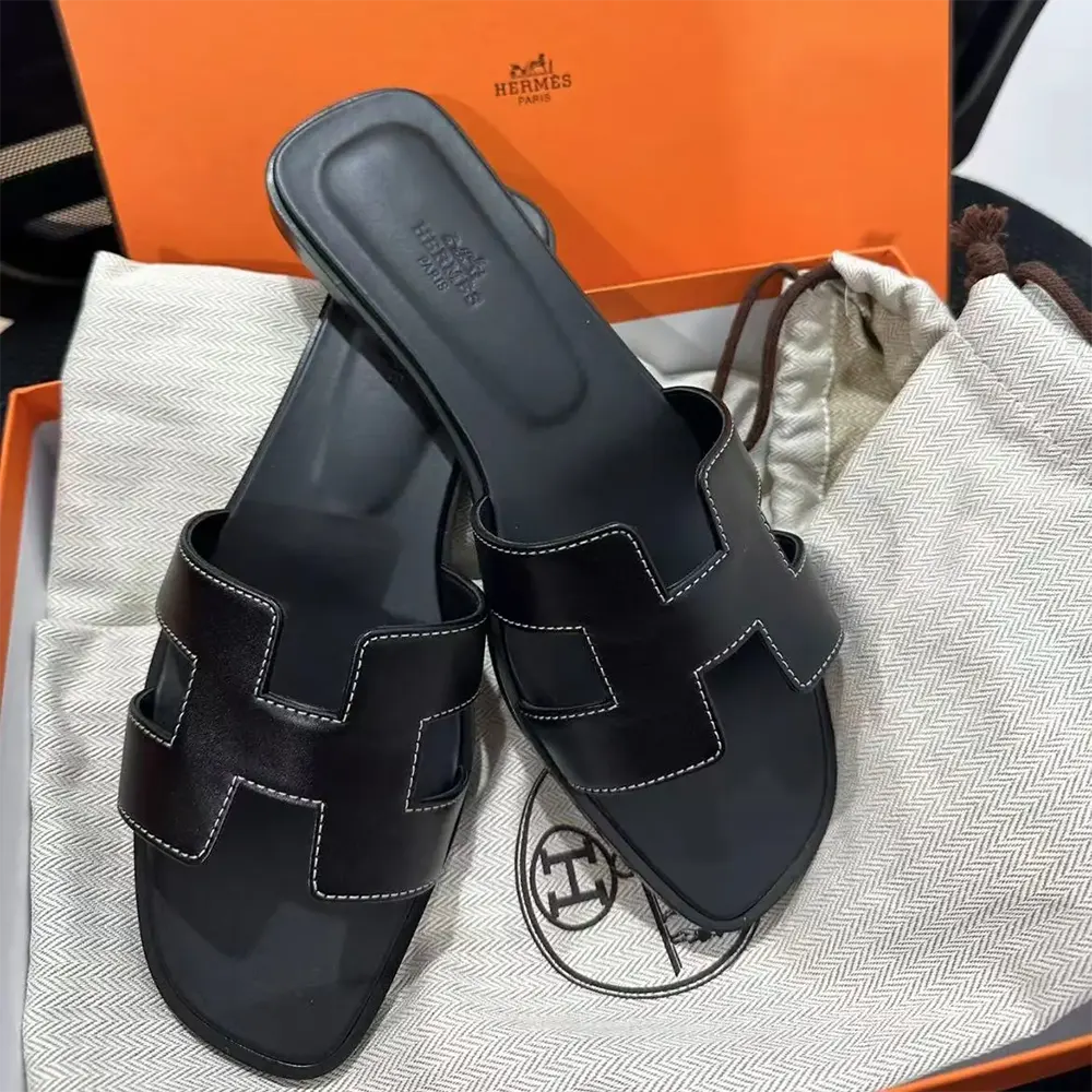 Hermes Women Oran Sandal-Black H021056Zv01380 - image 6