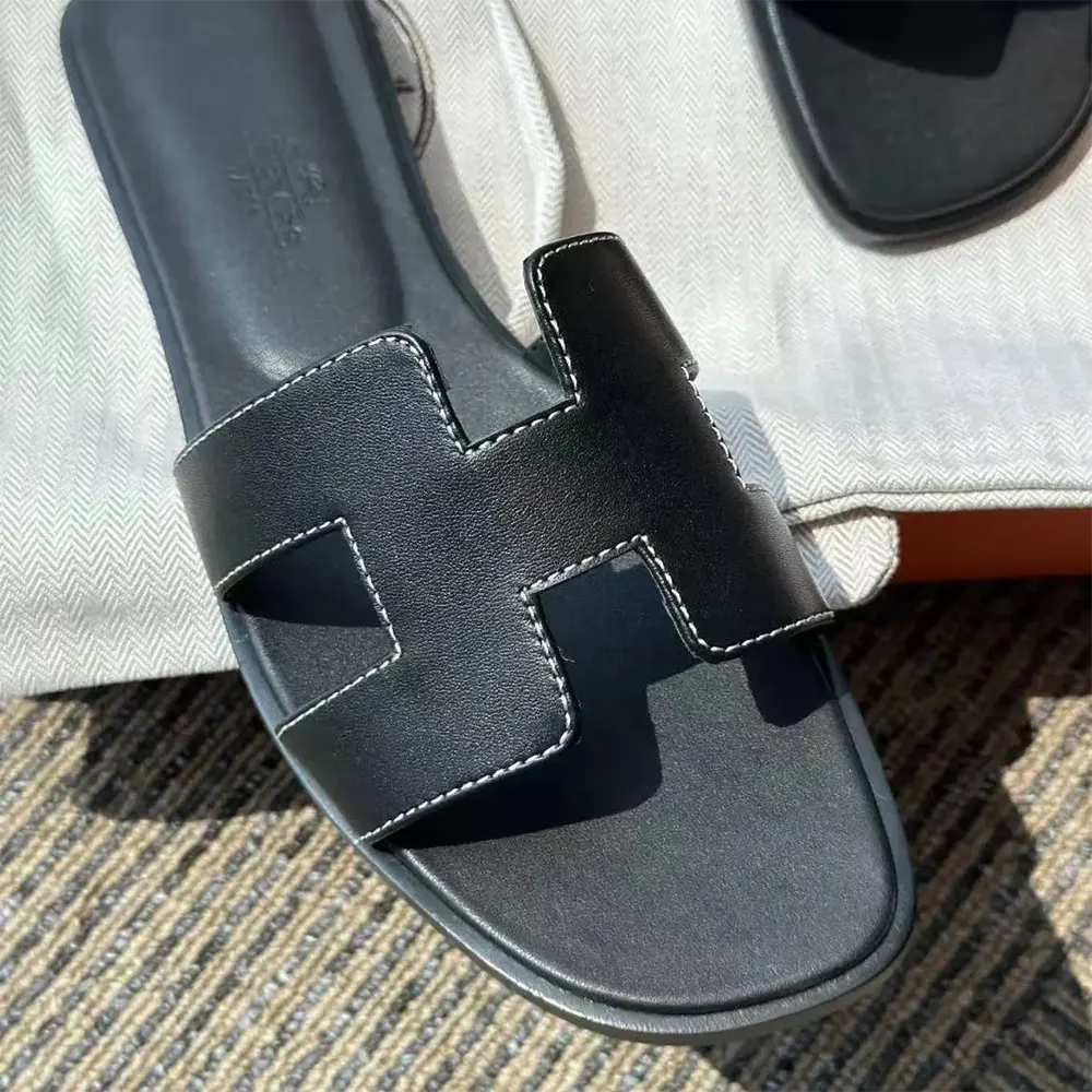 Hermes Women Oran Sandal-Black H021056Zv01380 - image 9