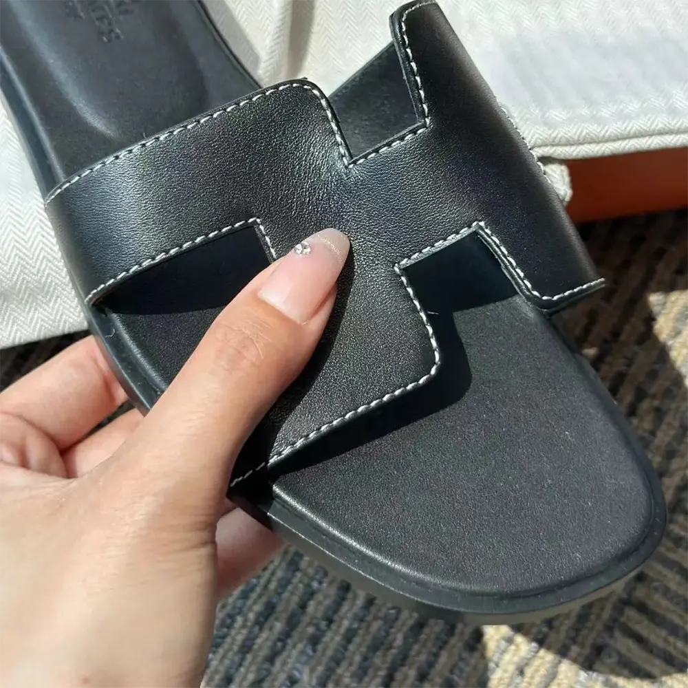 Hermes Women Oran Sandal-Black H021056Zv01380 - image 8
