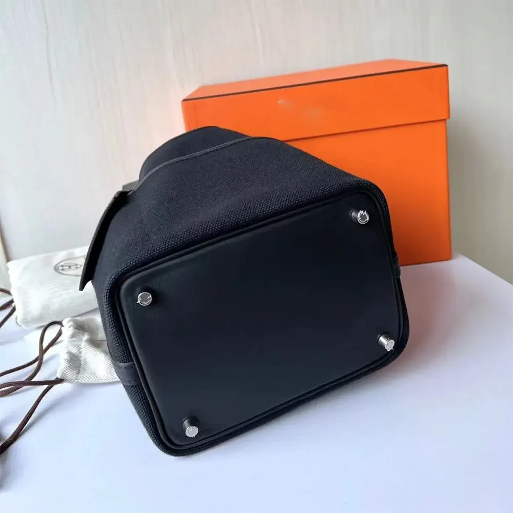 Hermes Women Picotin Lock 18 Pockets in Goeran Canvas Leather-Black - image 6