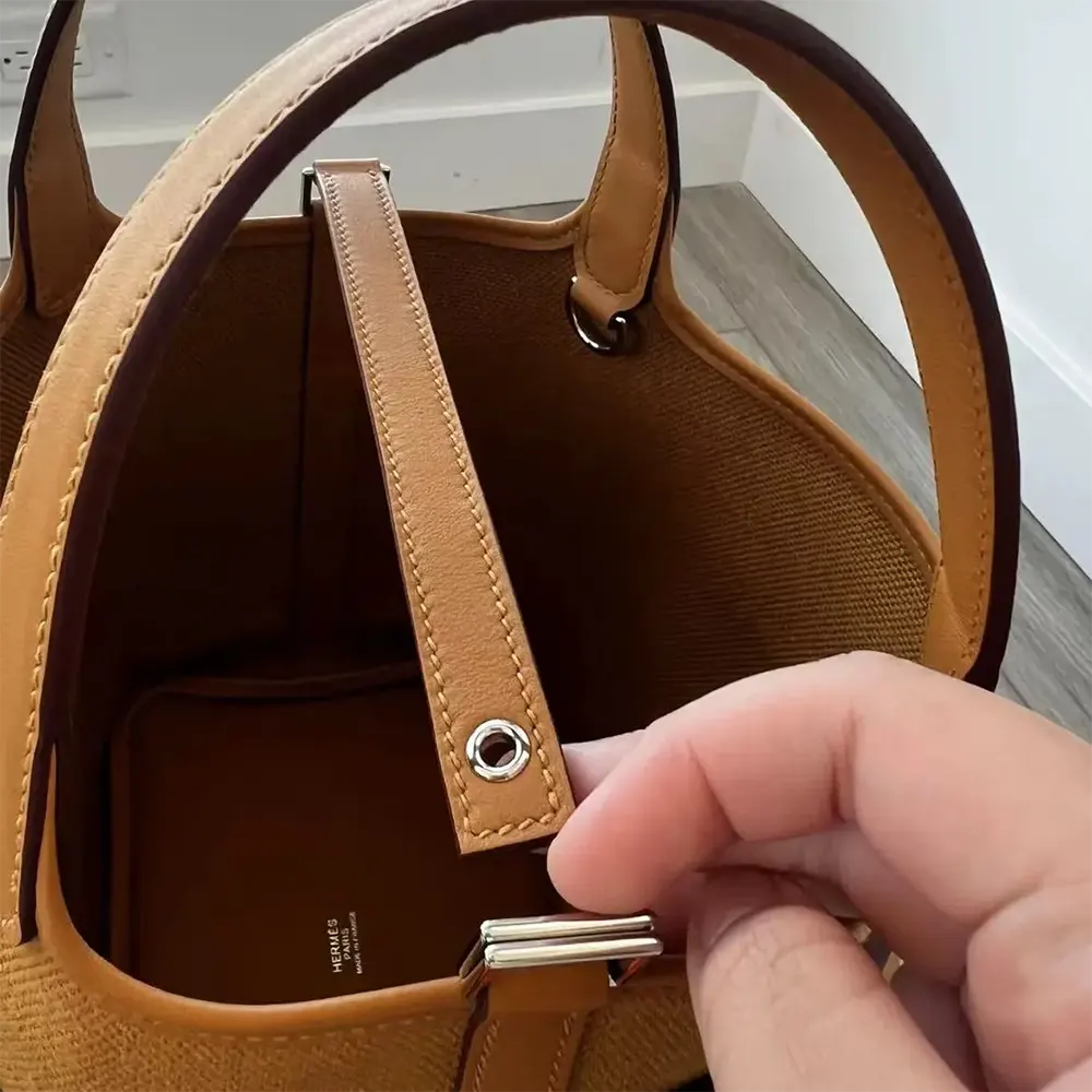 Hermes Women Picotin Lock 18 Pockets in Goeran Canvas Leather-Brown - image 10