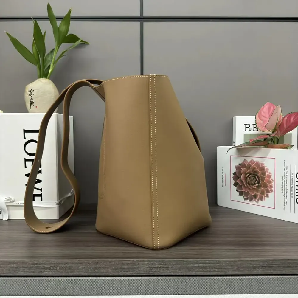 Loewe Unisex Mini Pebble Bucket Bag in Soft Grained Calfskin-Sandy - image 4