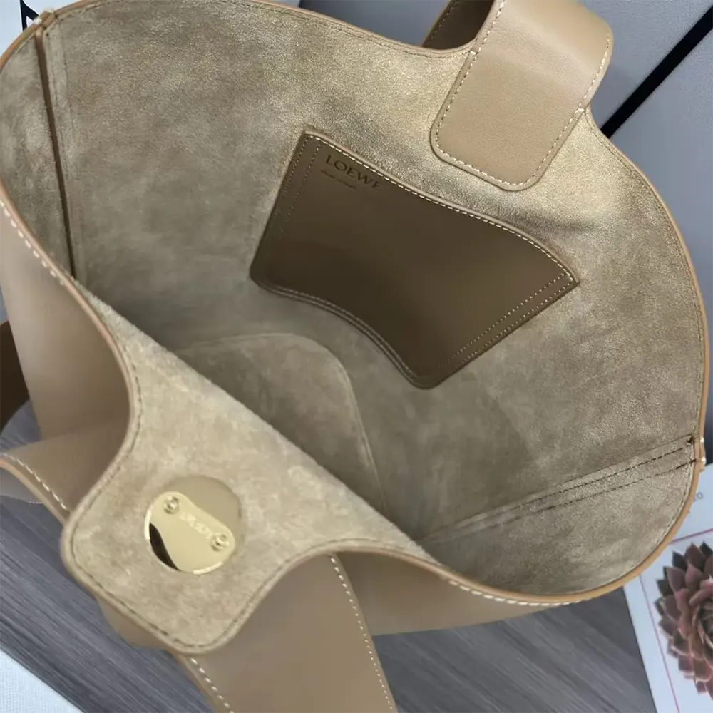Loewe Unisex Mini Pebble Bucket Bag in Soft Grained Calfskin-Sandy - image 7
