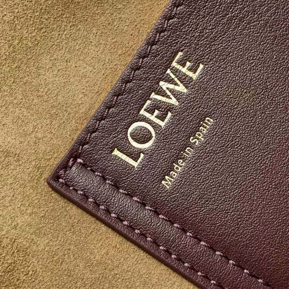 Loewe Unisex Mini Pebble Bucket Bag in Mellow Calfskin-Maroon - image 10