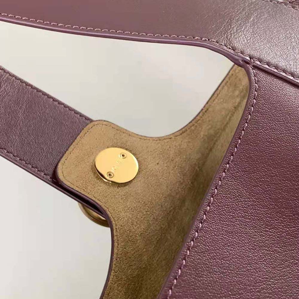 Loewe Unisex Mini Pebble Bucket Bag in Mellow Calfskin-Maroon - image 8