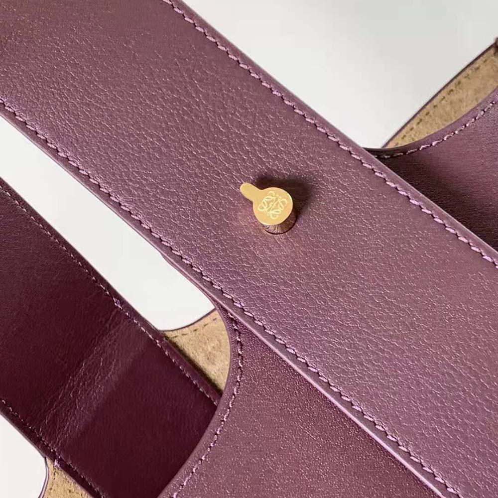 Loewe Unisex Mini Pebble Bucket Bag in Mellow Calfskin-Maroon - image 7