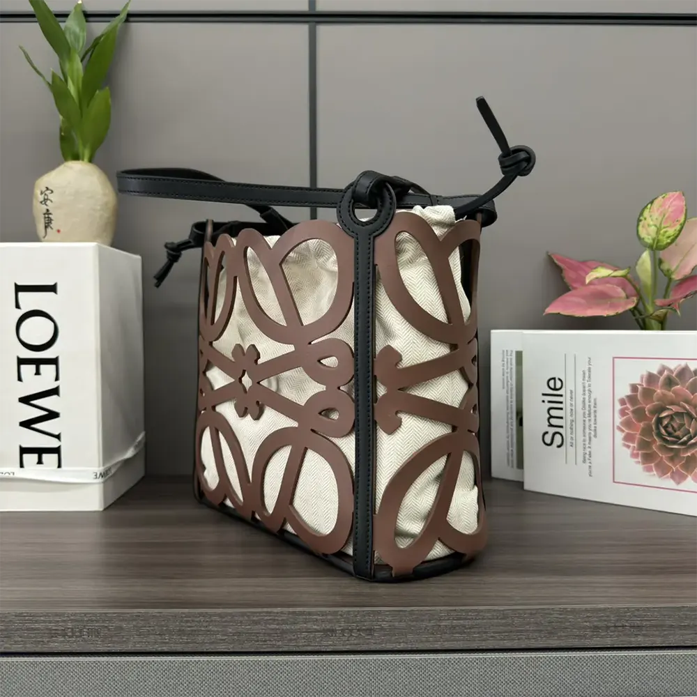 Loewe Women Small Anagram Cut-out Tote in Calfskin-Tan - image 4