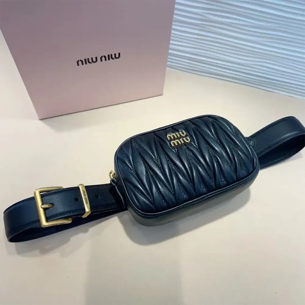Miu Miu Women Belt with Matelassé Pouch-Black - image 4