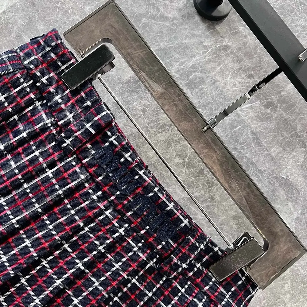 Miu Miu Women Checked Wool Miniskirt - image 5