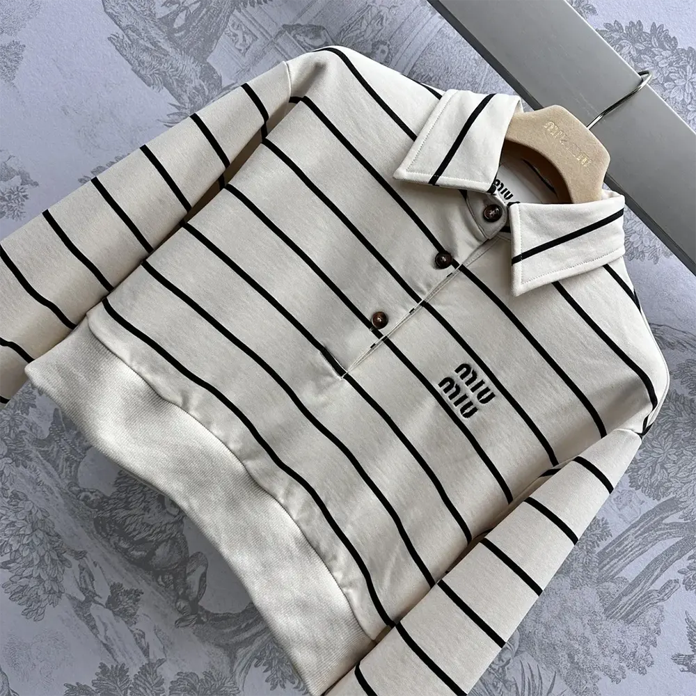 Miu Miu Women Cotton Fleece Polo Shirt - image 5