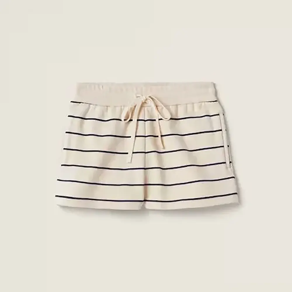 Front view of Miu Miu Women Cotton Fleece Shorts in white