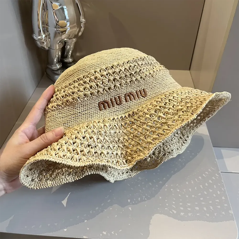 Miu Miu Women Woven Fabric Hat-Beige 5HC287_2DO1_F0A5T - image 9