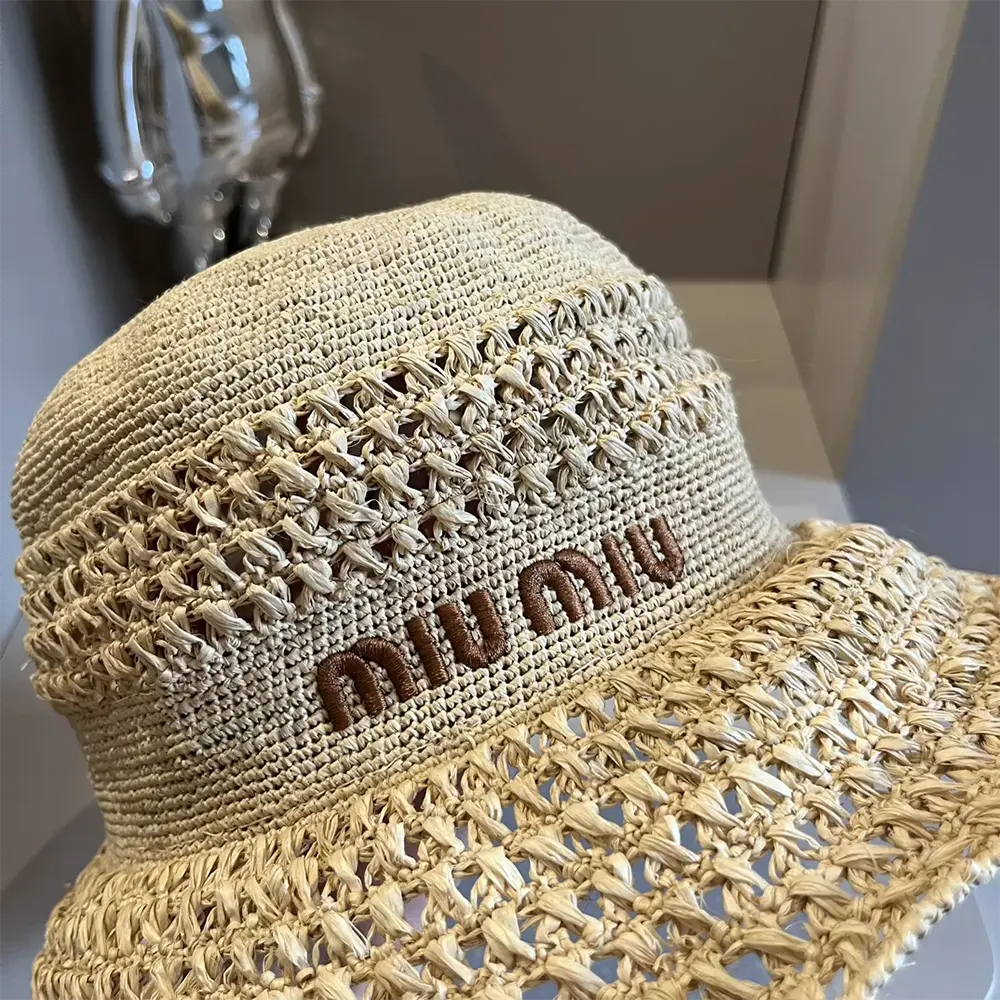 Miu Miu Women Woven Fabric Hat-Beige 5HC287_2DO1_F0A5T - image 5