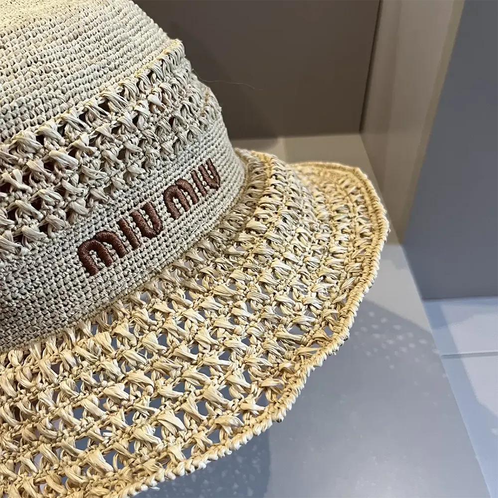 Miu Miu Women Woven Fabric Hat-Beige 5HC287_2DO1_F0A5T - image 6