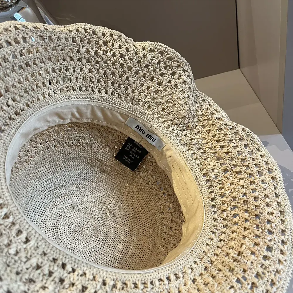 Miu Miu Women Woven Fabric Hat-Beige 5HC287_2DO1_F0A5T - image 8