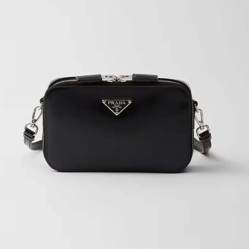 Prada Men Brique Saffiano Leather Bag-Black