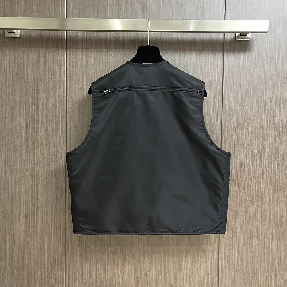 Side angle showing zip closure on Prada Women Re Nylon Vest
