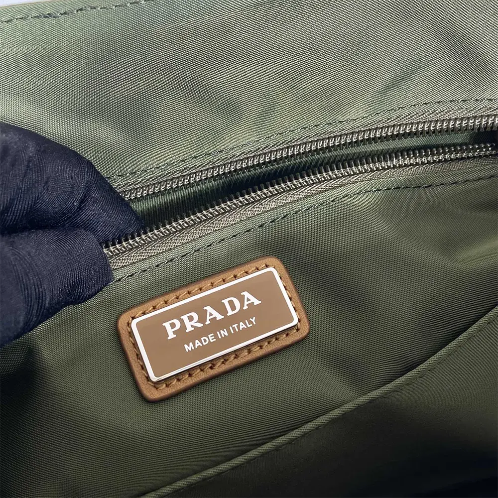 Prada Men Re-Nylon and Leather Shoulder Bag-Dark Green - image 10
