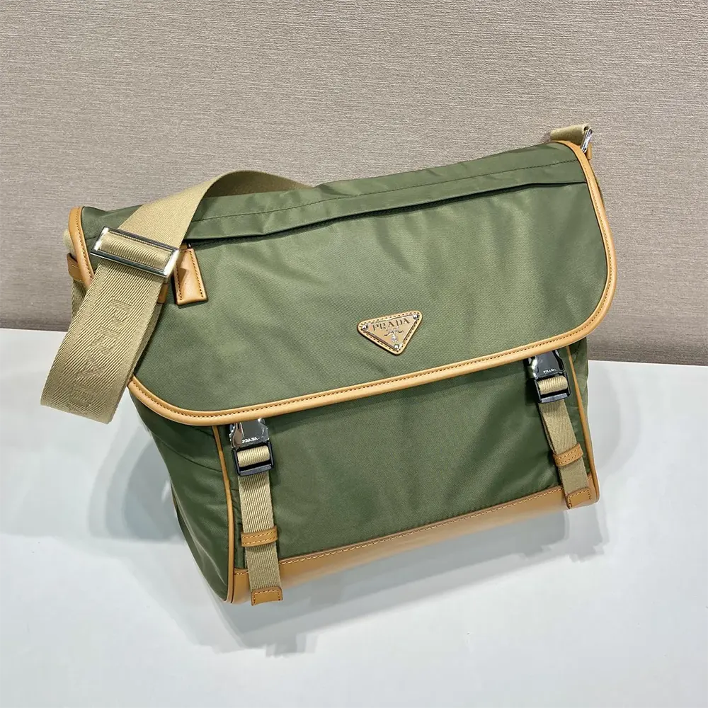Prada Men Re-Nylon and Leather Shoulder Bag-Dark Green - image 4