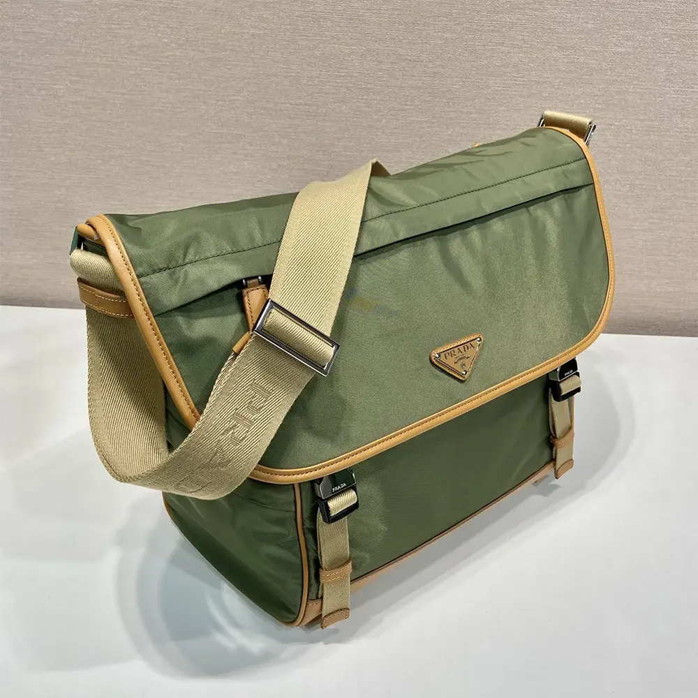 Prada Men Re-Nylon and Leather Shoulder Bag-Dark Green - image 5