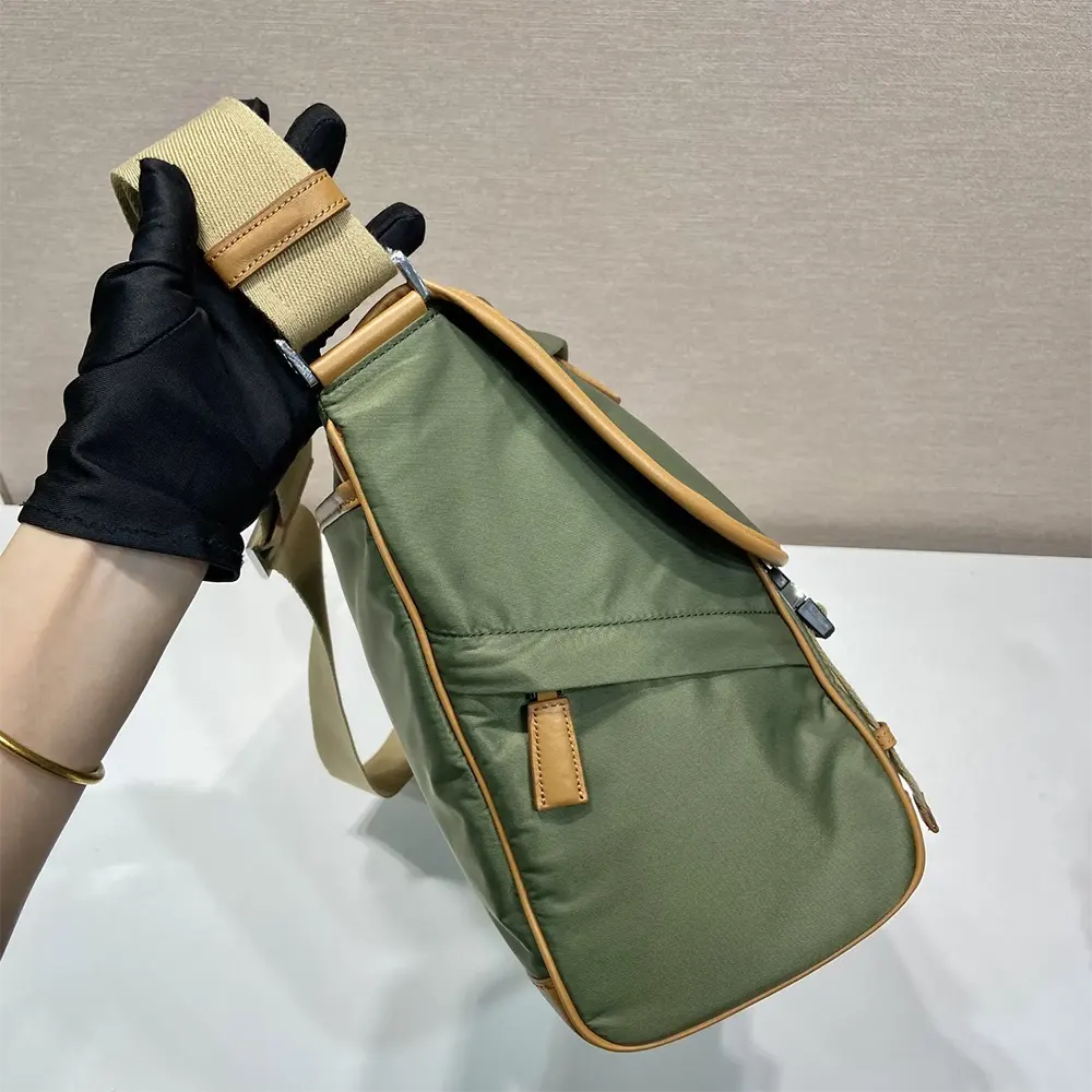 Prada Men Re-Nylon and Leather Shoulder Bag-Dark Green - image 6