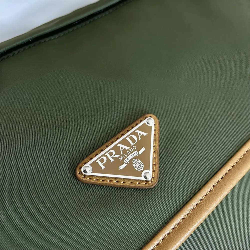 Prada Men Re-Nylon and Leather Shoulder Bag-Dark Green - image 9