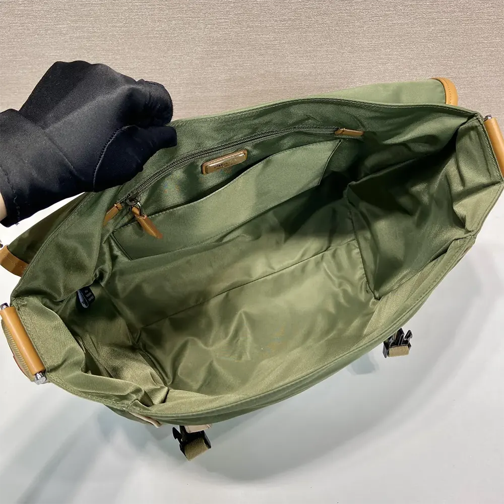 Prada Men Re-Nylon and Leather Shoulder Bag-Dark Green - image 8