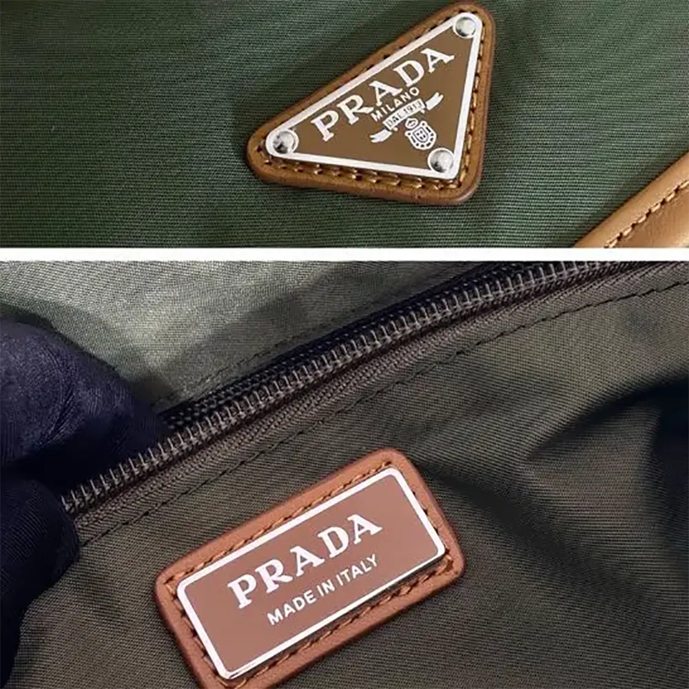 Prada Men Re-Nylon and Leather Shoulder Bag-Dark Green - image 10