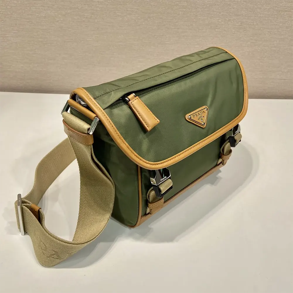 Prada Men Re-Nylon and Leather Shoulder Bag-Dark Green - image 6