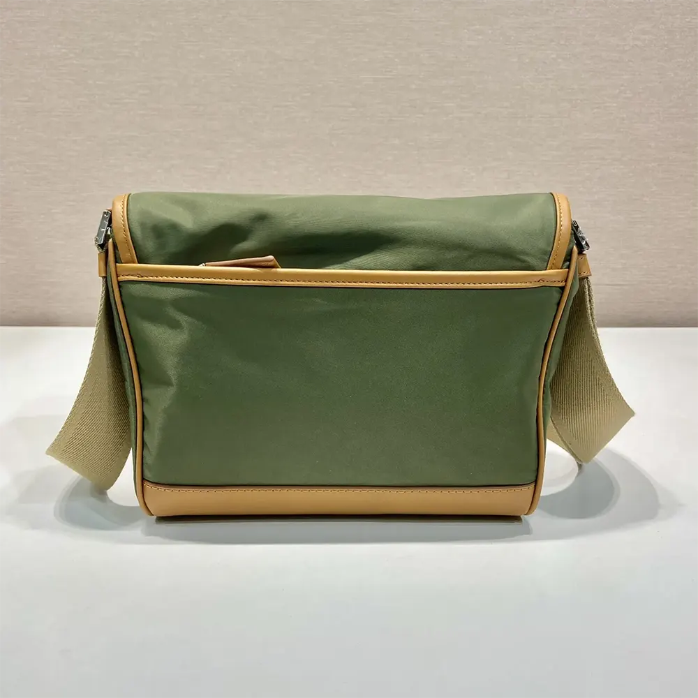 Side profile showing adjustable strap on Prada Men Re-Nylon Shoulder Bag