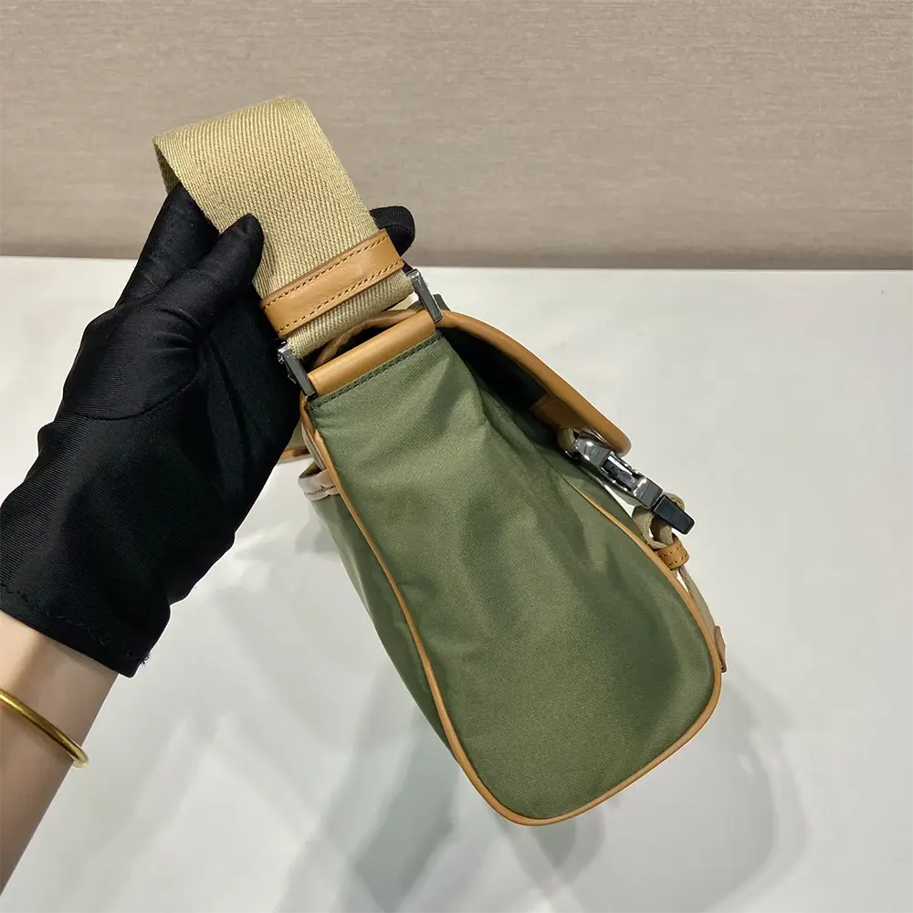 Prada Men Re-Nylon and Leather Shoulder Bag-Dark Green - image 7