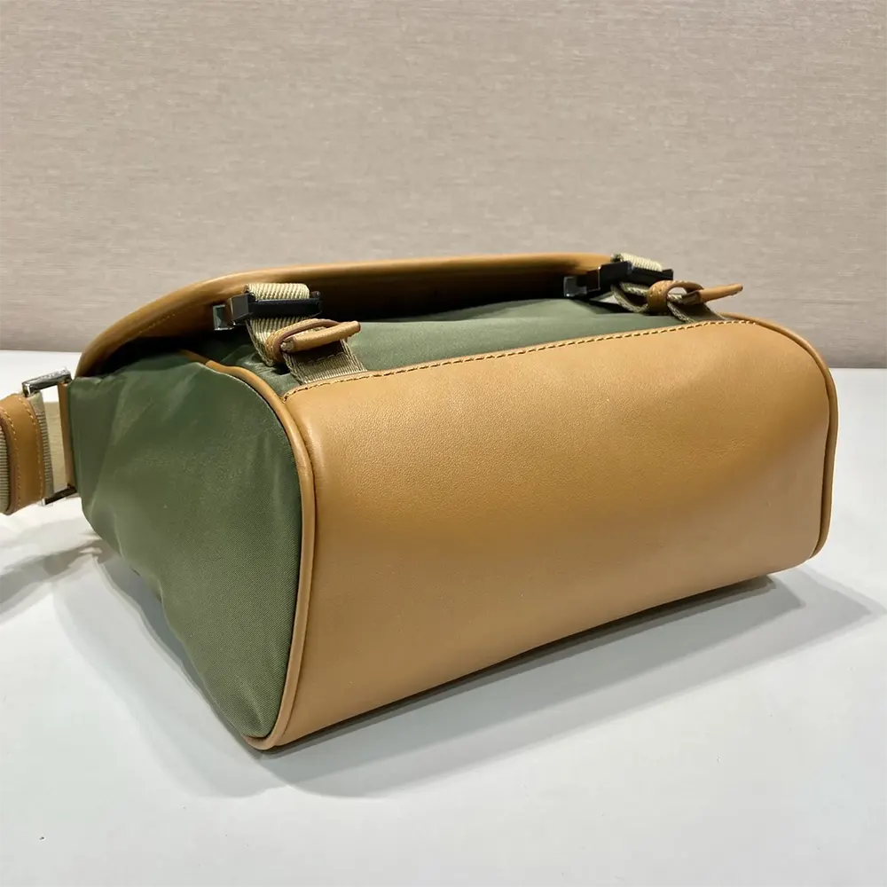 Prada Men Re-Nylon and Leather Shoulder Bag-Dark Green - image 8