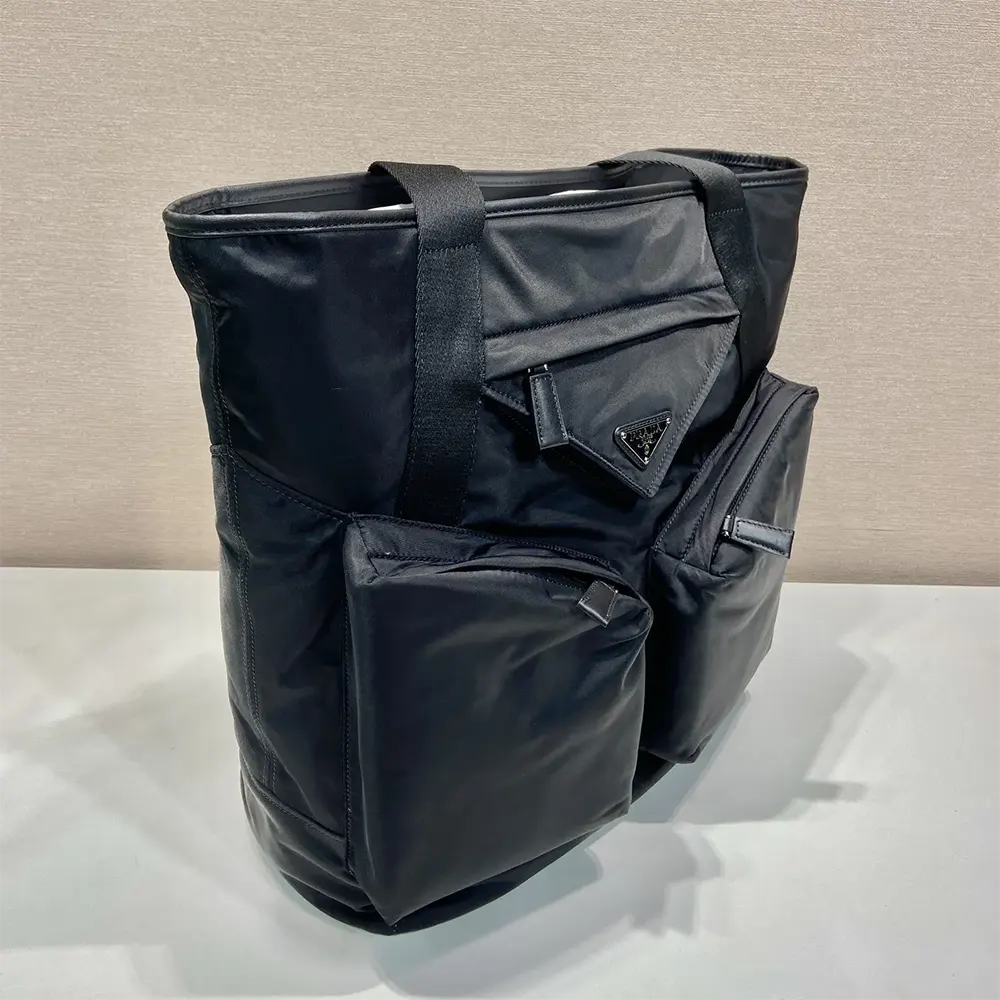 Prada Men Re-Nylon and Leather Tote Bag-Black - image 5