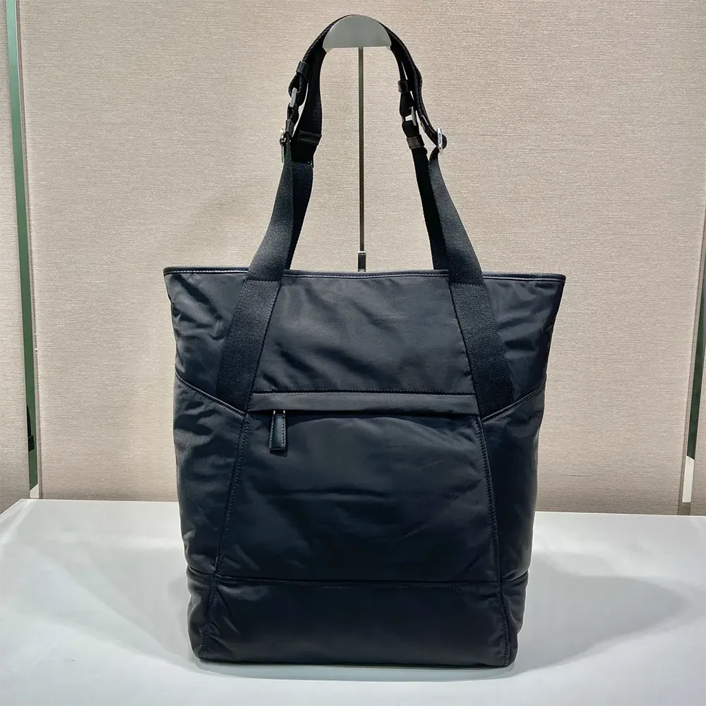 Prada Men Re-Nylon and Leather Tote Bag-Black - image 4