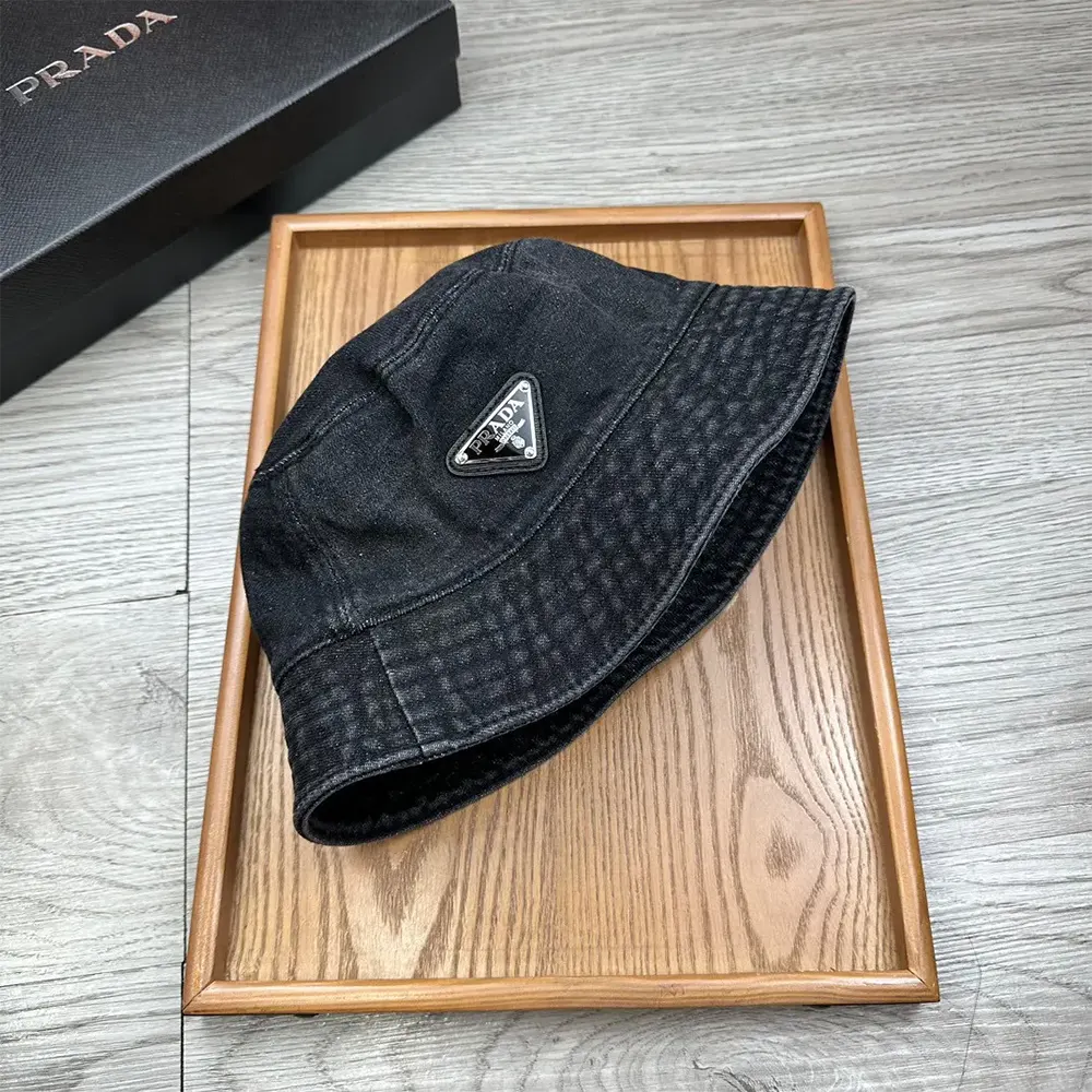 Prada Unisex Denim Bucket Hat-Black 2HC137_12K8_F0557 - image 4