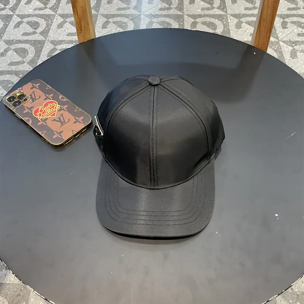 Rear shot showing adjustable strap of Prada Unisex Re-Nylon Baseball Cap-Black